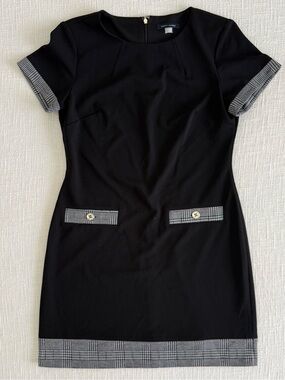 Tommy Hilfiger Black Mini Dress with Contrast Trim
